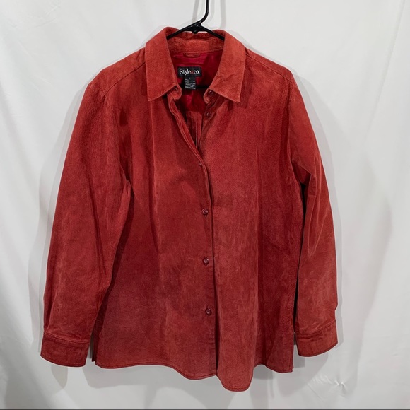 Style & Co. Jackets & Blazers - Style & Co Women’s Red Leather Coat Size L